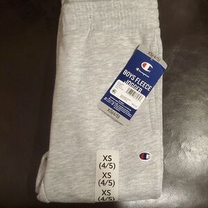 NWT Champion Boys' Light Gray Fleece Joggers XS (4/5)